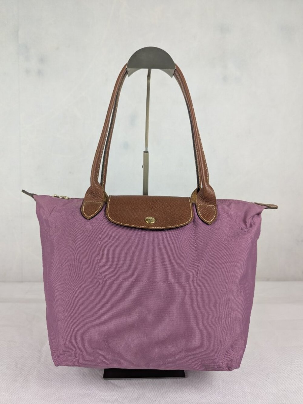 Auth Longchamp Le Pliage Nylon Leather Shoulder Bag Purple | Used | Fast Ship
